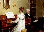 Singing to the reverend Edmund Blair Leighton